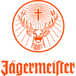 Logotip Jägermeister – priljubljena blagovna znamka zeliščnega likerja.